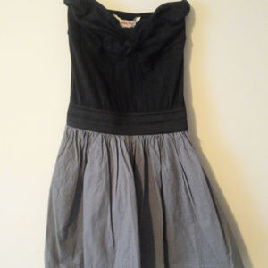 Ocean Drive Black & Gray Strapless Dress (Medium)